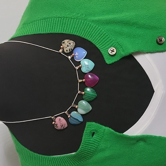 Set of 8 Heart Pendants & 18" Chain - NWOT - Picture 2 of 5